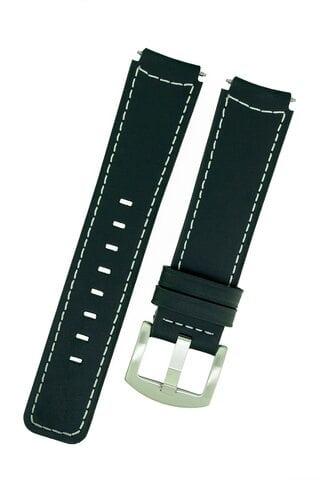Type-B Airship Italia Black Leather Strap, 18mm